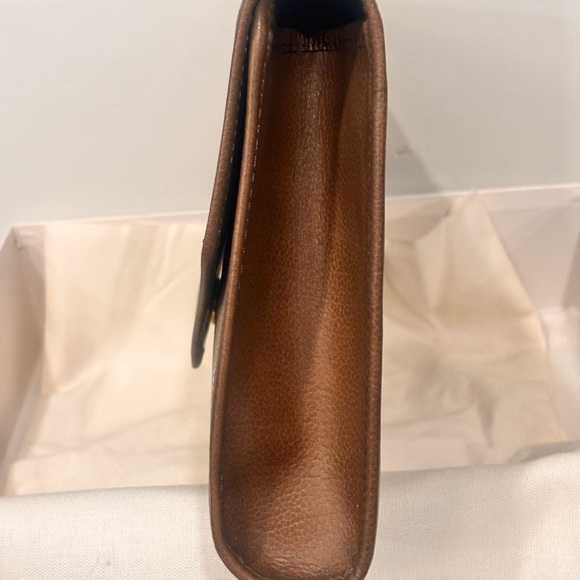 Yves Saint Laurent Vintage Brown Large Leather Envelope Clutch FULL INCLUSION - Picture 5 of 16